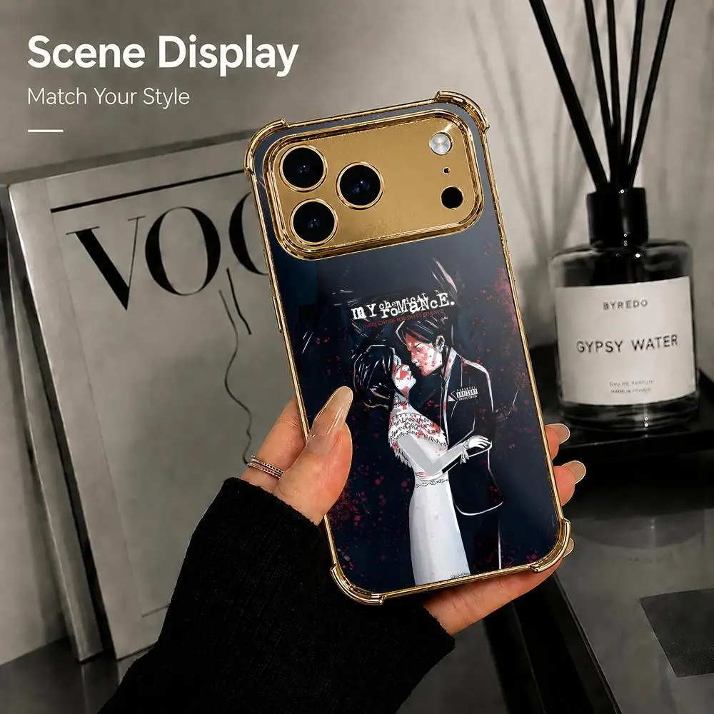 Band My C-Chemical Romance Phone Case For IPhone 17 16 15 14 13 12 Pro Max Plus Electroplated Metal Frame Airbag Corner Cover view 5