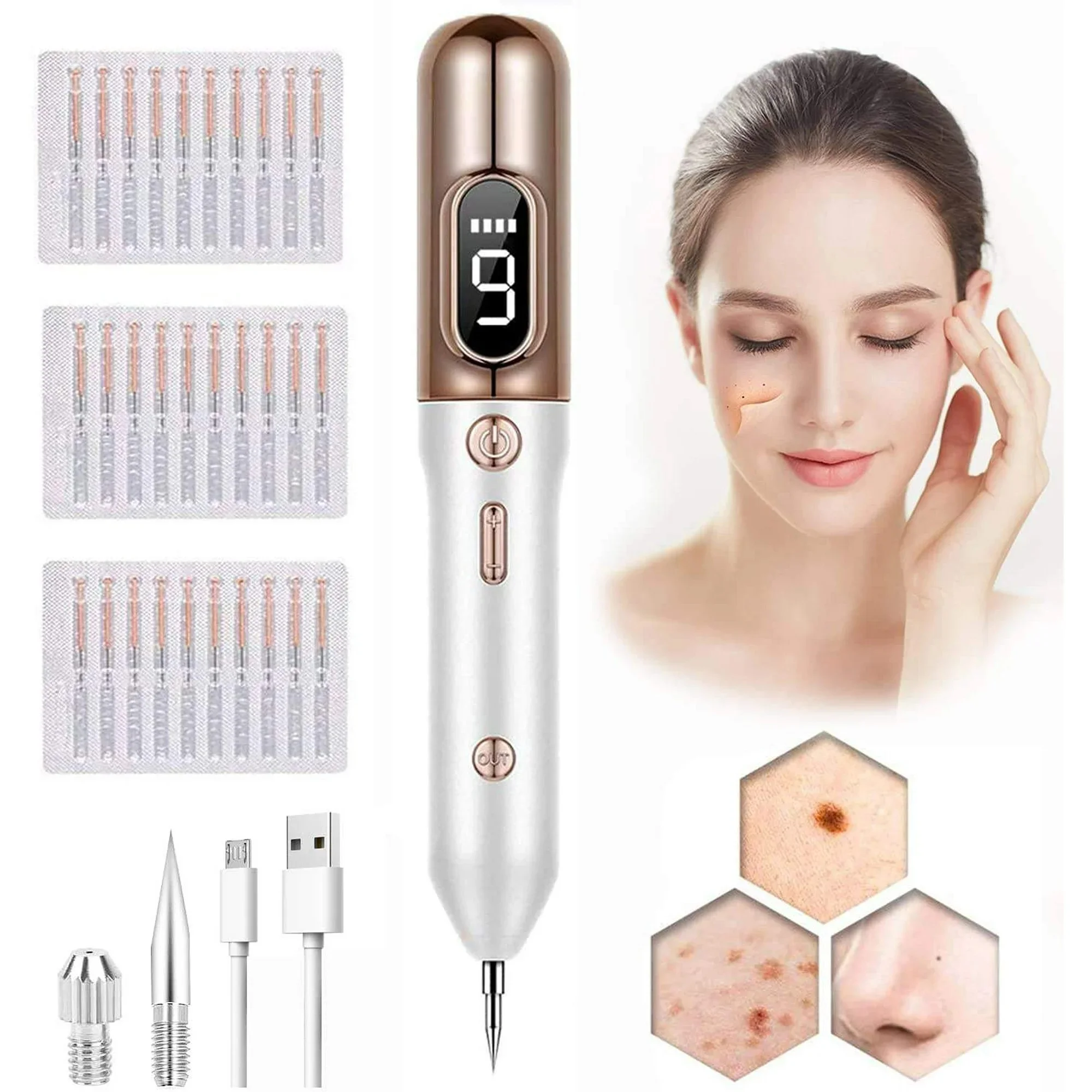 

Plasma Pen Skin Tag Remover Mole Removal Wart Spots Dark Dpot Black Dot Nevus Freckle Flat Blemish Pimples Removal for Face Body