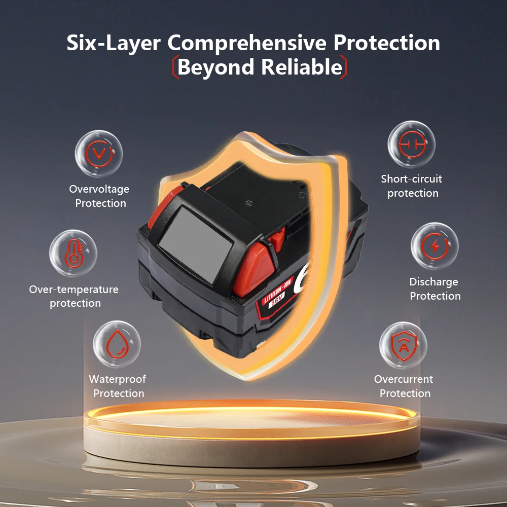 FOR milwaukee M18 Battery Compatible Power Tool Replace for milwaukee Rechargeable Battery 18V 3-6Ah