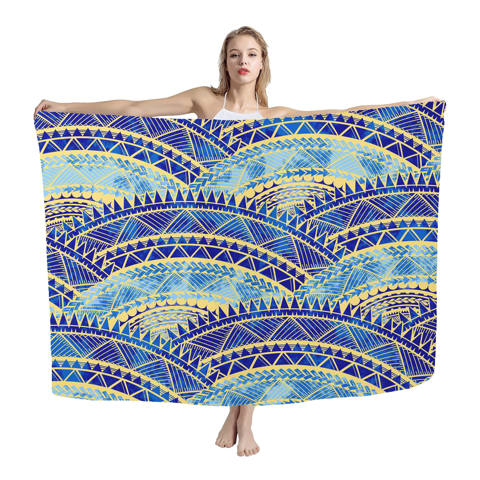 Hawaii Towel Polynesian Sarong Samoa Tattoo Printed Lightweight Shawlfor Women Hot Summer Sale Large Size Beach Towel