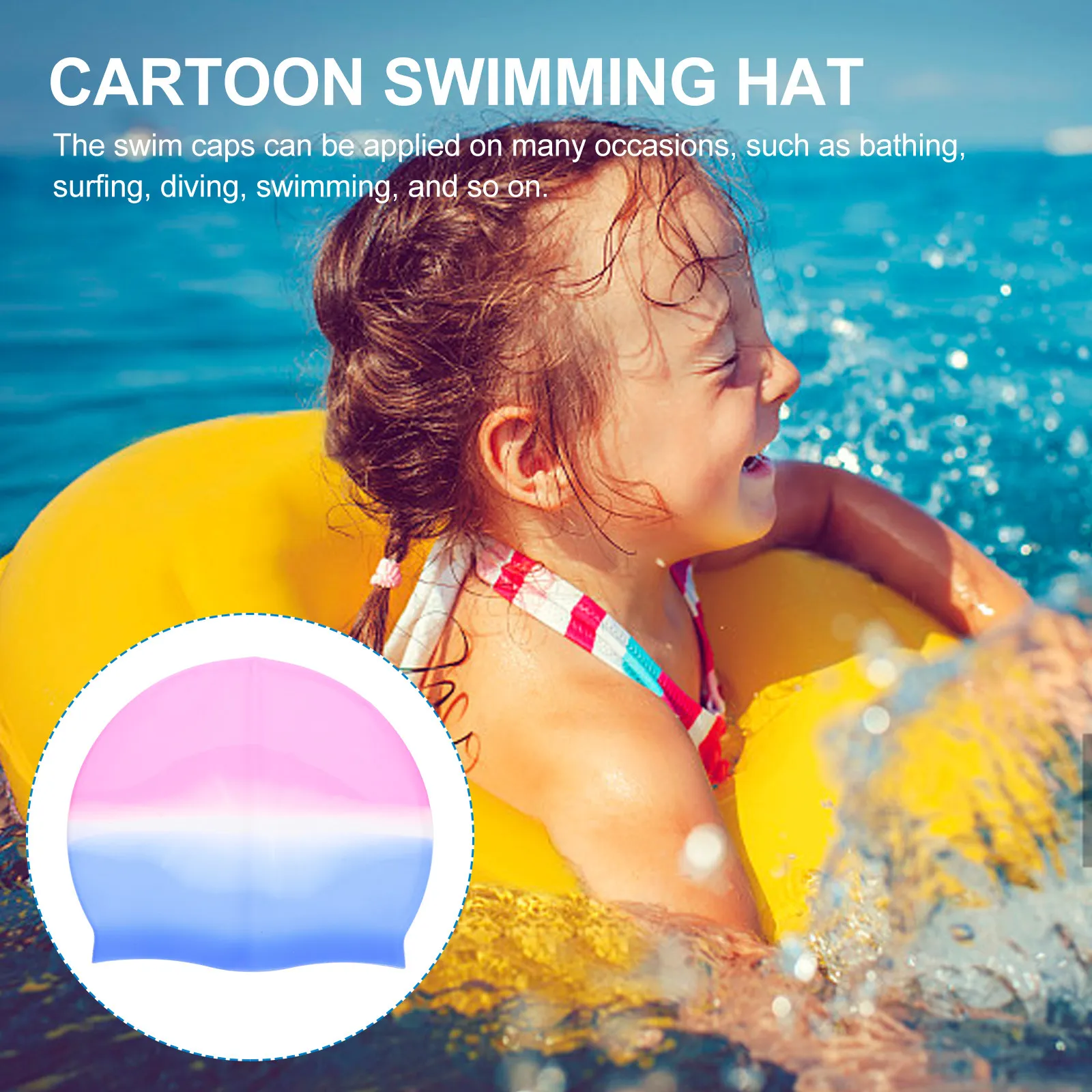 

Силиконовая шапочка для плавания унисекс, нескользящая, для защиты волос, для тренировок в бассейне и водных видов спорта