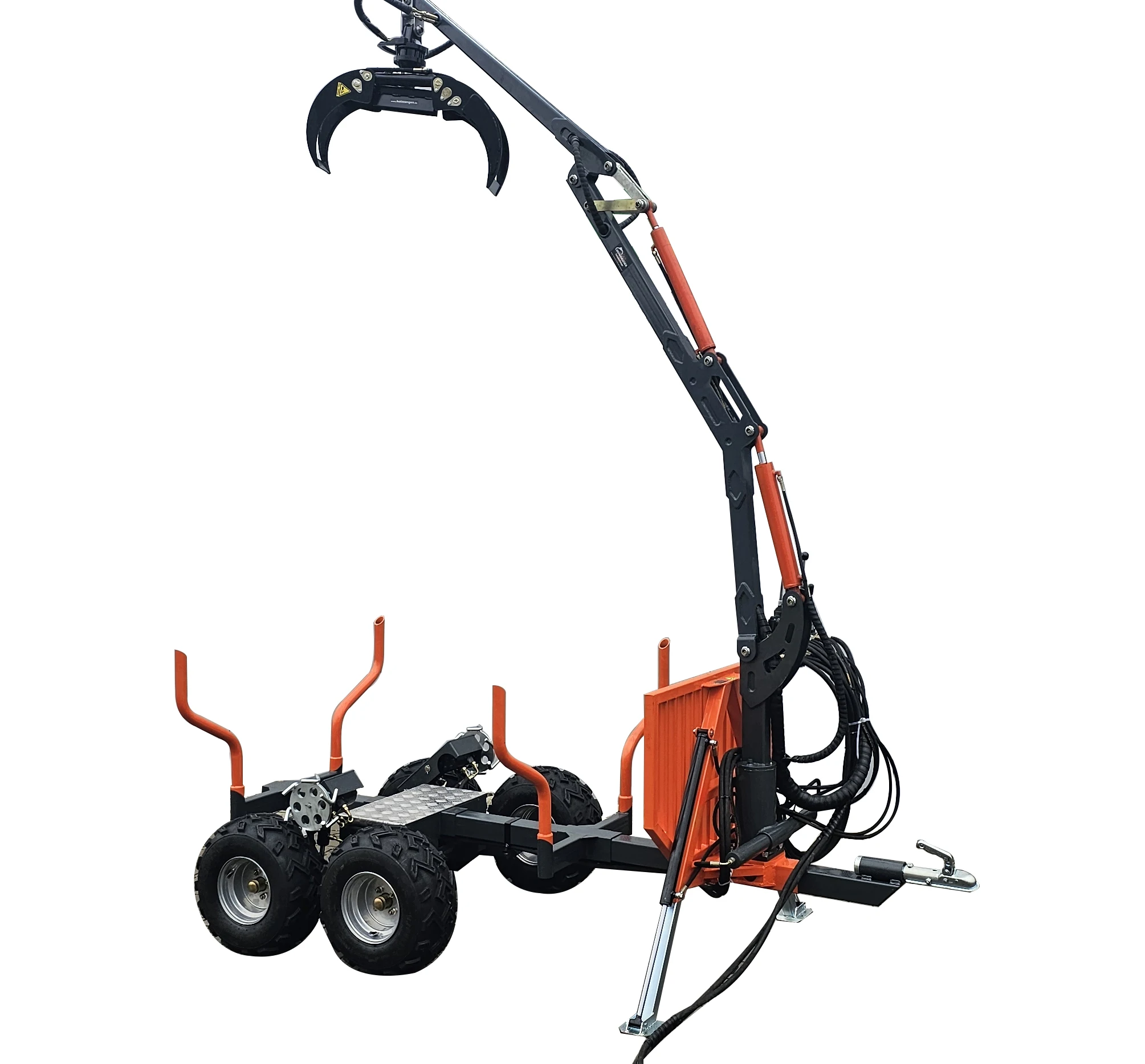 for^CE Certified Adjustable ATV Wood Hauler with Crane for Forestry & Farm Log Trailer Log Crane Timber Trailer