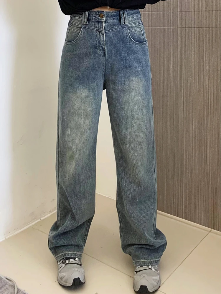 

Женские джинсы больших размеров с флисовой подкладкой, свободного кроя, с высокой талией, широкими штанинами, осенне-зимние, утепленные, струящиеся, с узором «Звездное небо»