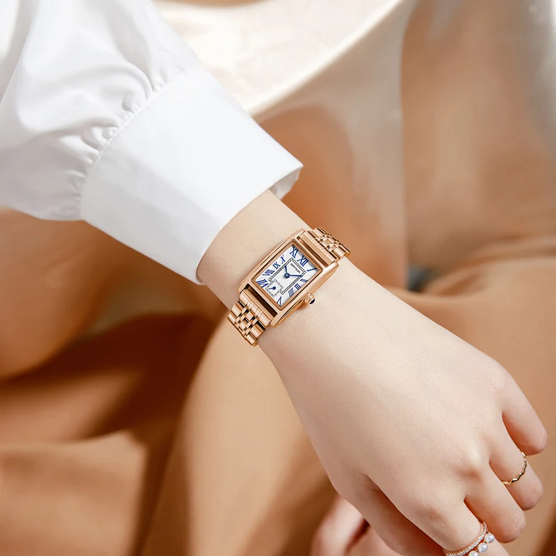 

Модные кварцевые часы для женщин, простые прямоугольные роскошные дизайнерские женские часы Pagani, ремешок из нержавеющей стали, подарки Reloj Mujer Montre