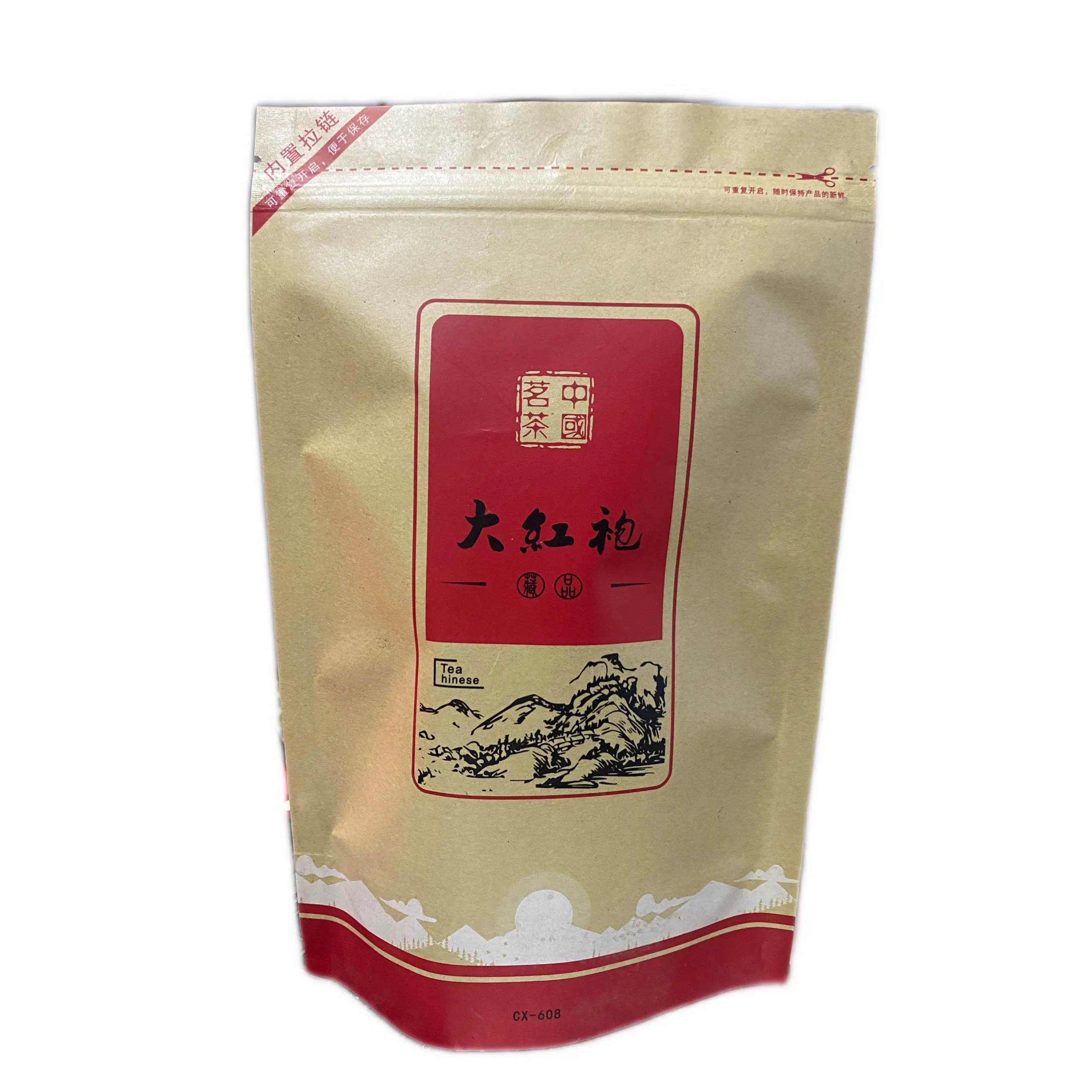 A variety of  250g  Tea Zipper Bags Jin jun mei  Big Red Robe tea Self Sealing bag China Da Hong Pao Tea Packaging Bag