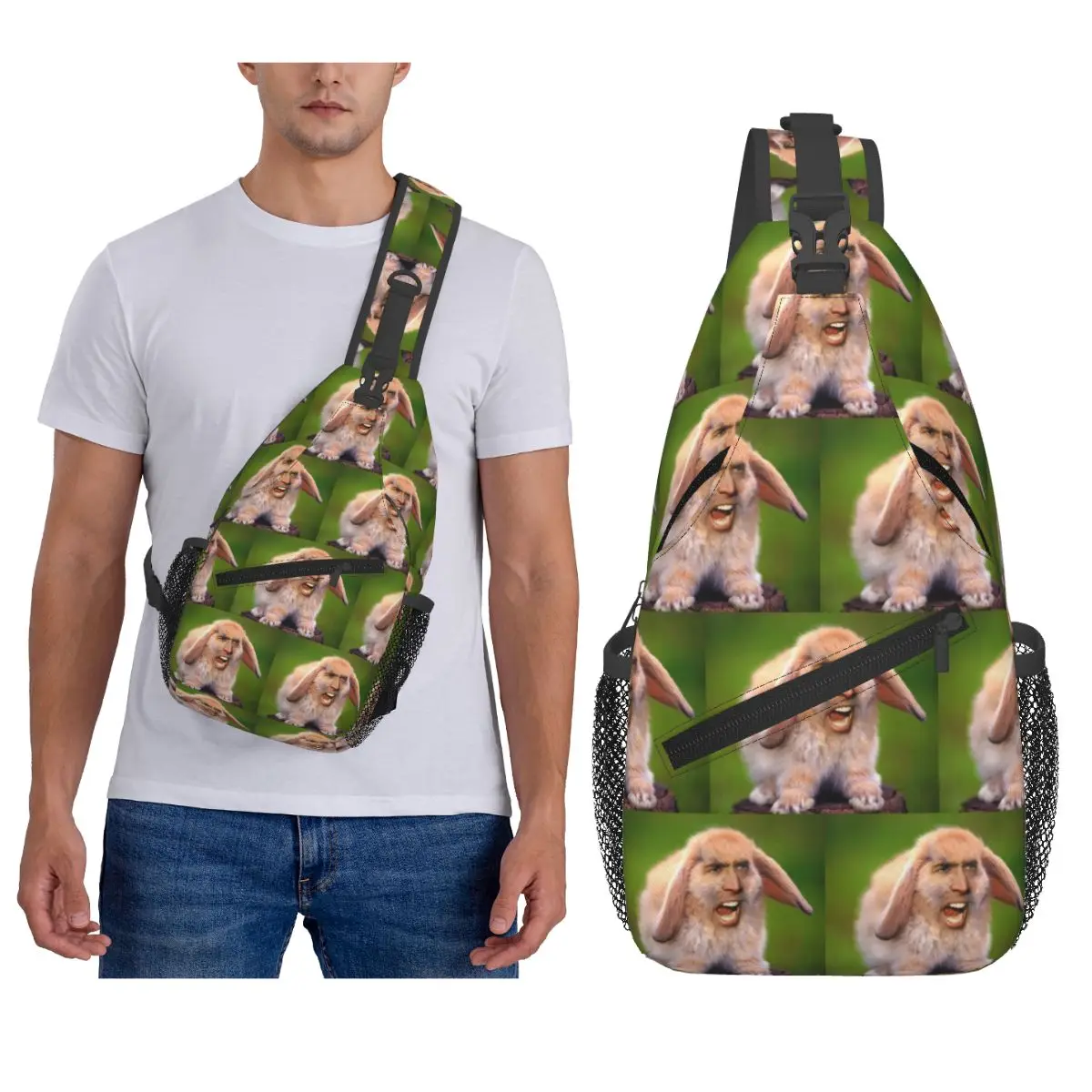 

Николас Кейдж кролик нагрудная сумка мужской слинг рюкзак через плечо нагрудная сумка дорожный походный рюкзак сумка на плечо