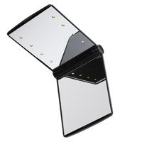 Rechargeable LED Folding Mirror 8pcs Built in Lights High Definition Night Use Portable Bathroom Makeup Accessories 330 Degree