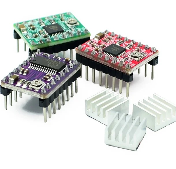 

Запчасти для 3D-принтера, аксессуар Reprap A4988 DRV8825, модуль драйвера шагового двигателя с радиатором для пандусов 1,4