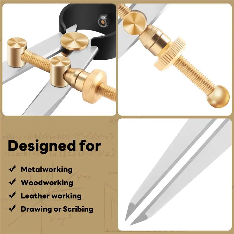 AT84-Leather Craft Rotating Craft Tool Diy Wing Divider Adjustable Steel Leather Craft Making Rotating Tool Wing Divider Spacing