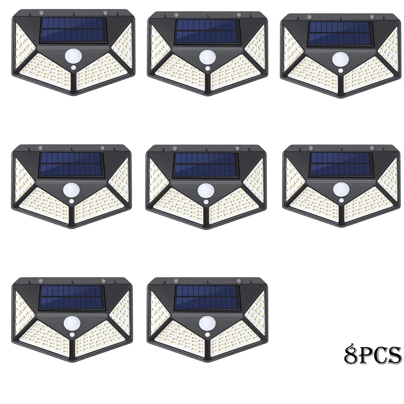 1-12 stuks zonne-verlichting buiten 100 LED wandlamp bewegingssensor verlichting waterdichte zonne-straatverlichting voor tuin veranda tuin garage