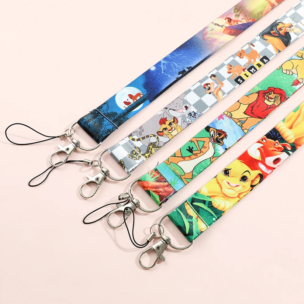 The Lion King Lanyard Neck Strap Cartoon Keychain for Pendant Key ID Badge Holder Key Ring Cord Hang Rope Lariat Accessory