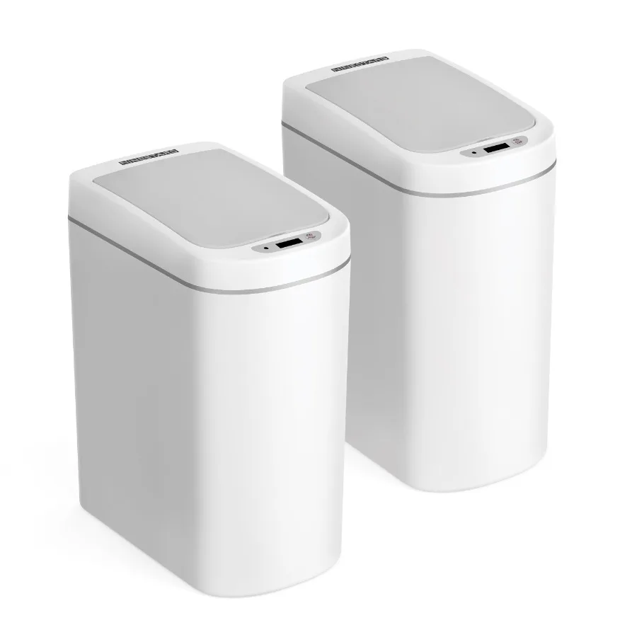 

Automatic Bathroom Trash Can with Motion Sensor for Seamless Waste Disposal 2 Gallon Plastic Garbage Bin with Soft Close Lid Id