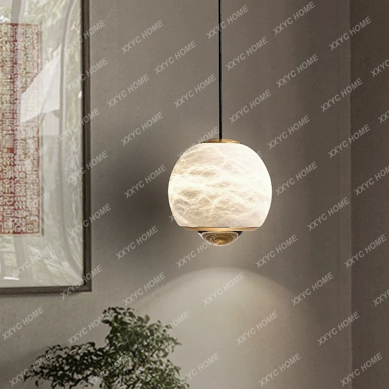 

Bedside chandelier light luxury natural luxury stone bar counter bedroom bedside small chandelier creative marble chandelier