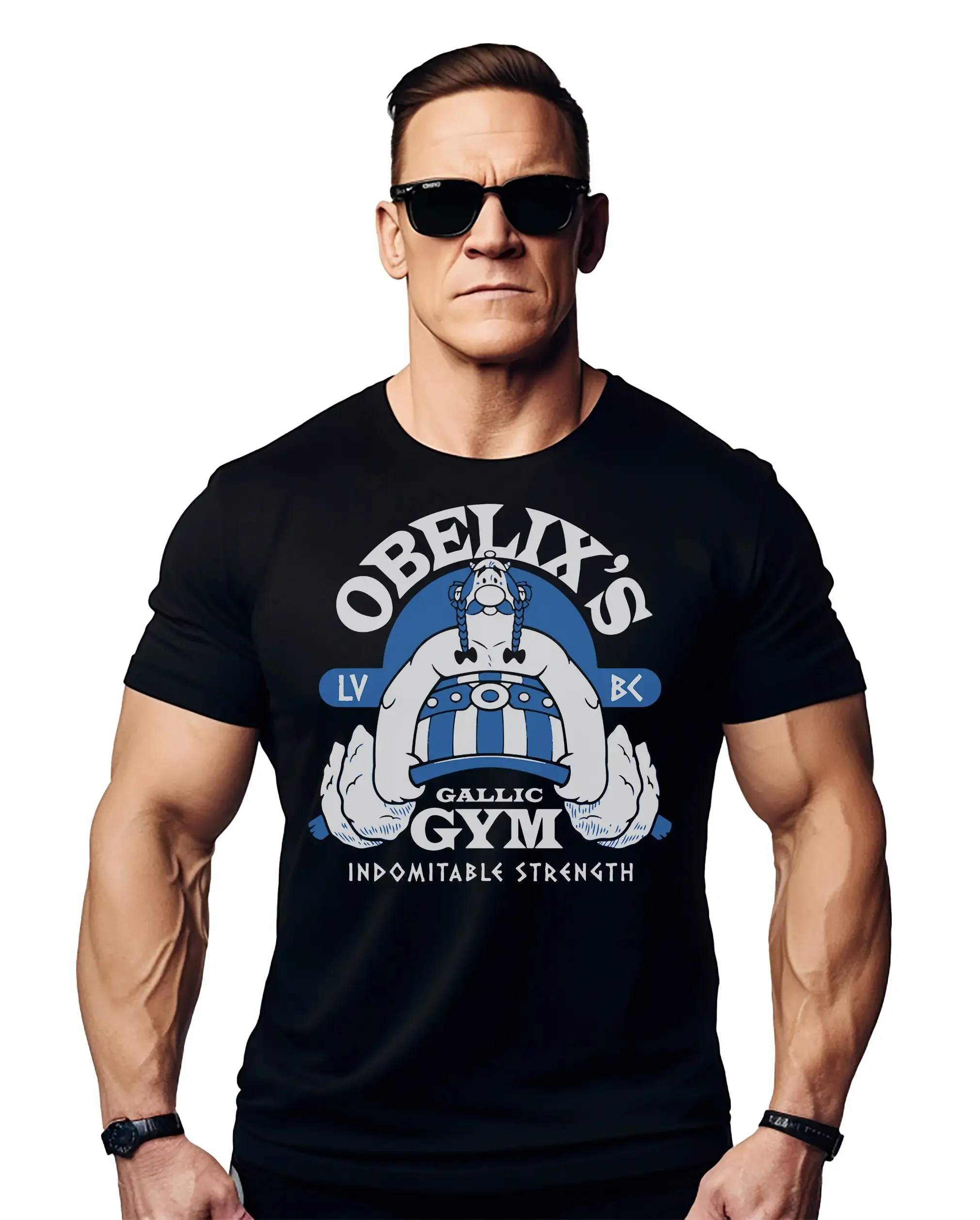 Camiseta Deportiva Grande para Hombre con Diseño de Luchador Romano Francés, Temática de Películas y Dibujos Animados, Ideal para Entrenamiento, Fitness y Cultura Pop