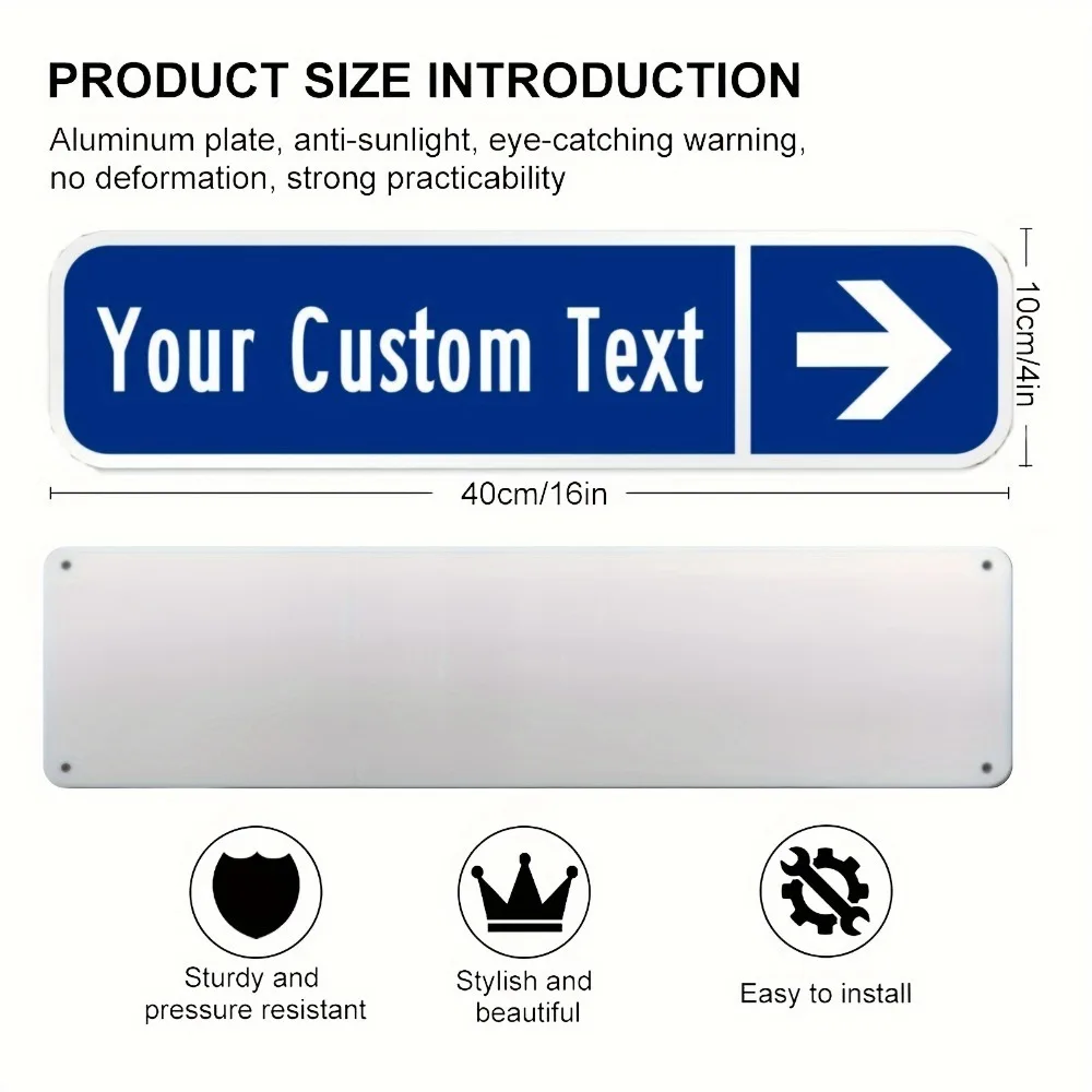 Customizable Aluminum Direction Street Sign Personalized Text Outdoor Ornament For Urban Rural Bar Entertainment Spots