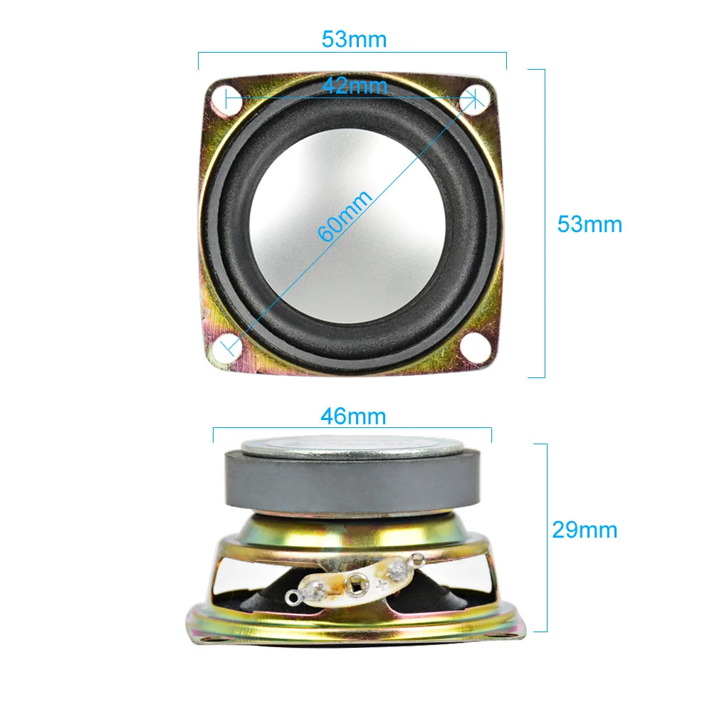 Aiyima 2 pçs 2 "Polegada 4 ohm 3w alto-falante de gama completa mini alto-falante de áudio portátil estéreo woofer caixa de alto-falante acessórios diy