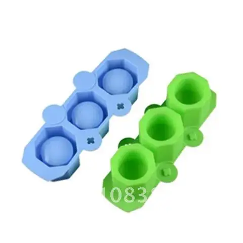 Moulds Cup Polygonal Silicone Pot Craft Arts Form DIY Succulent Flowerpot Clay Plaster Gypsum Mold 3 Holes Concrete Mold