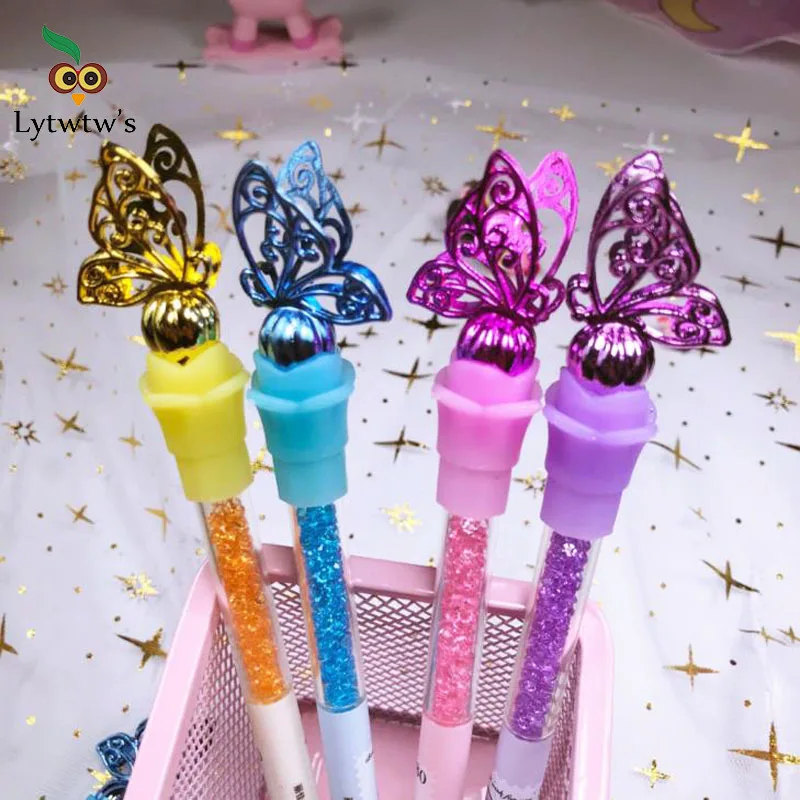 Cute Novelty Butterfly Crystal Gel Pen Stationery Creative Sweet Pretty Lovely