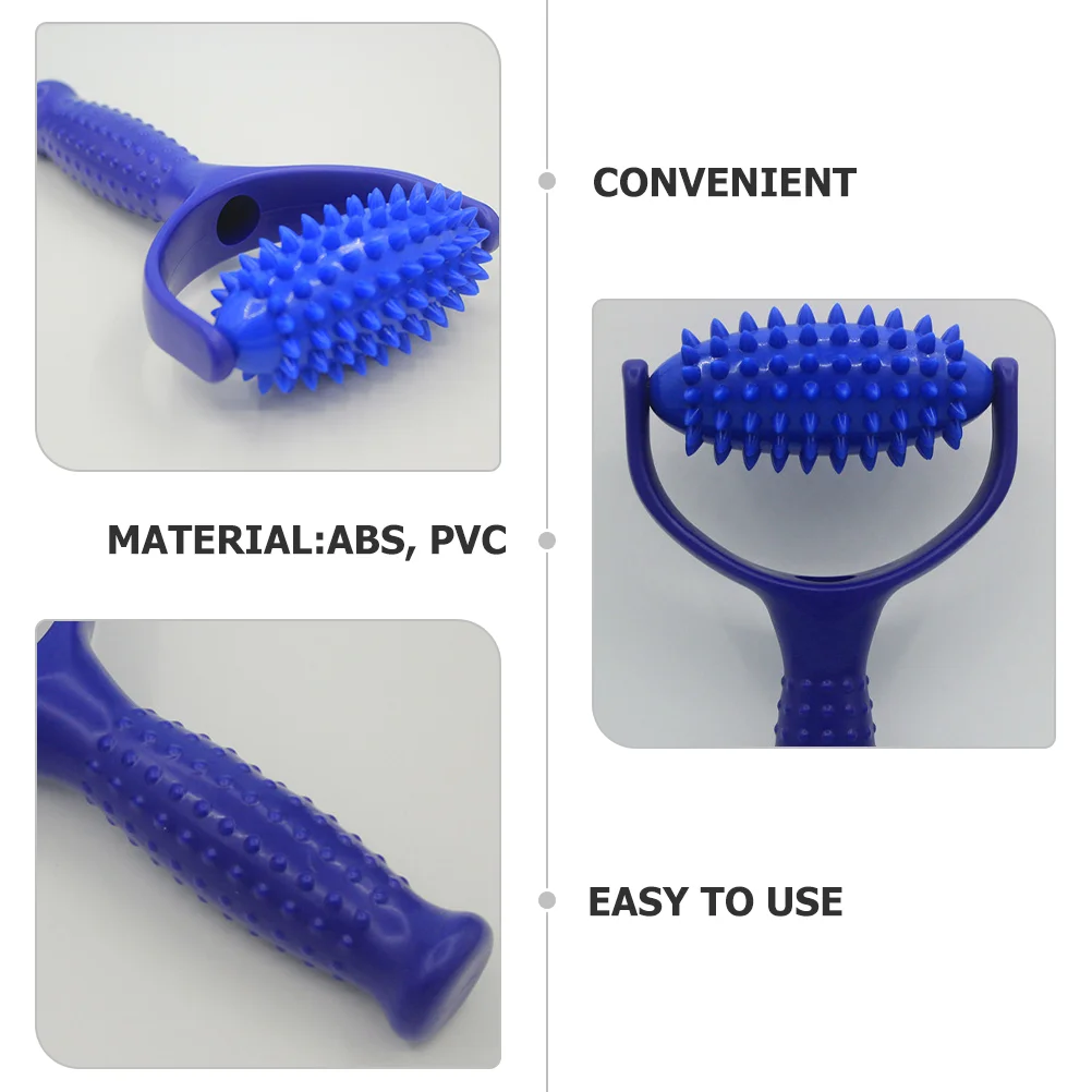 Spiked Massage Ball Roller Stick Yoga (Blue) Back Stretching Tool Muscle Massager Pvc Leg