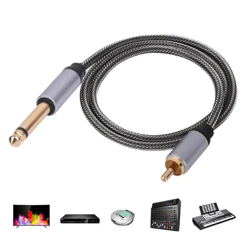 Audio Cord AV Interface 1/4'to Audio Cable Heavy Duty Headphone Adapter Audio Cable Audio Auxiliary Cord For Guitar Amplifier