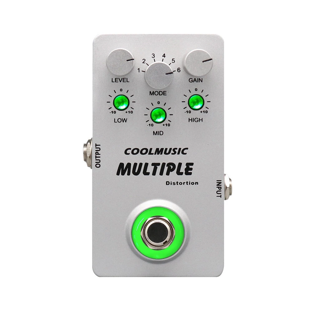 COOLMUSIC A-MT6 Digital Distortion Effect with 6 Distortion Guitar Pedal