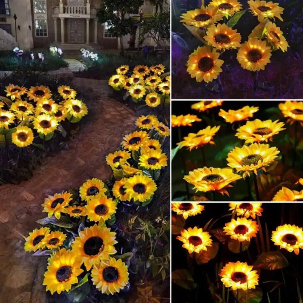 Lampu bunga matahari Led, lampu lanskap luar ruangan tahan air Ip65 untuk halaman/Vila/dekorasi taman
