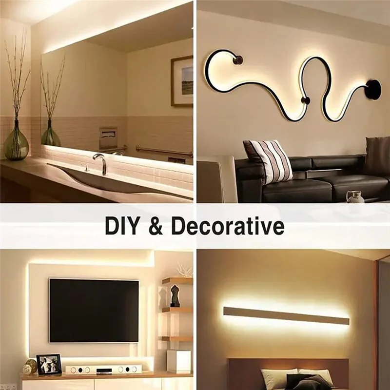 THIVN-High Brightness Neon Silicone Light Strip LED Light Strip For Bedroom Festival Neon Sign DIY Decor US Plug