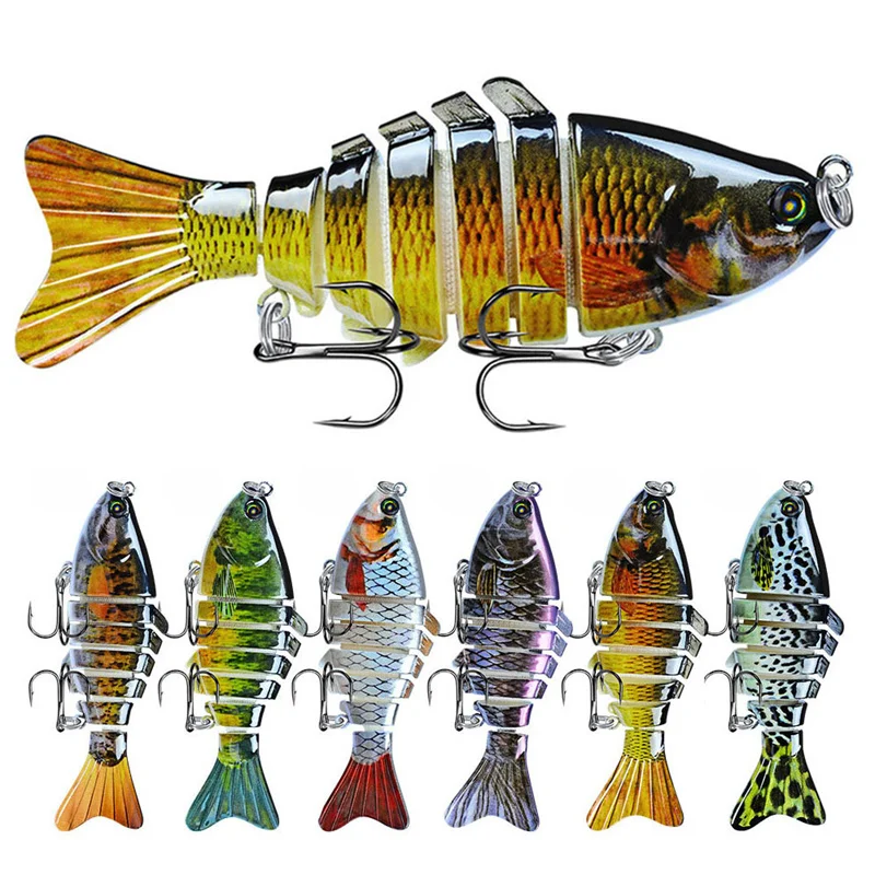 1PCS 10cm/15.5g Plastic Luya Bait Fishing Lures Artificial Multi 7 Sections Hard Bait Trolling Pike Carp Fish Tools Accessories