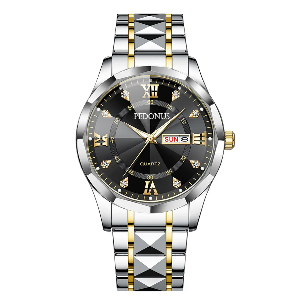 Top Brand Men's Watch Simple Business Steel Belt Calendar Male Fashion Quartz Clock Watches
