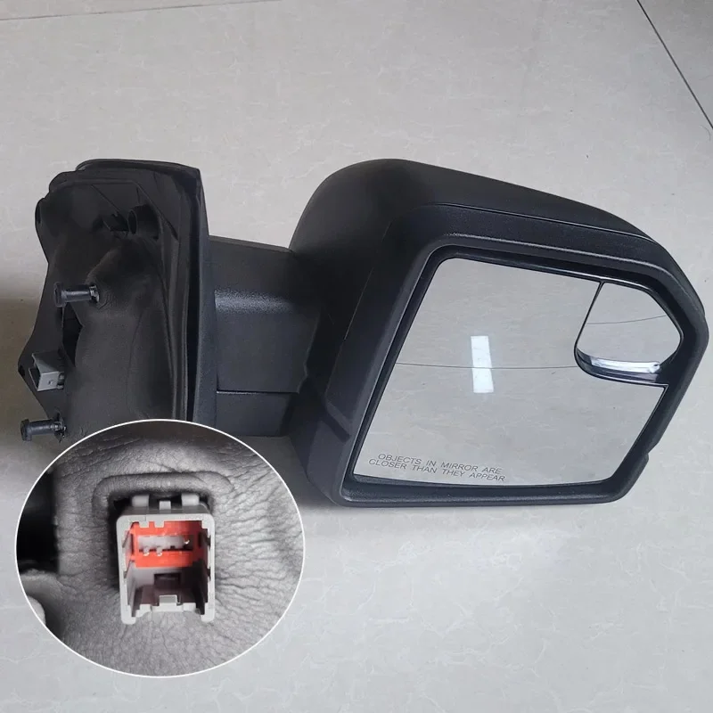 High Quality Left 3 Pin Electric Adjustable Rearview Mirror Assembly FL3417683BK5YGY Fit F150 2015-2021 Auto Replacement Parts