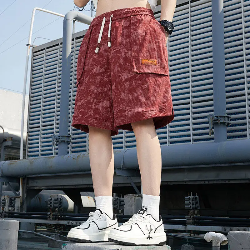 

Men's Summer New Sle Breathable Versatile orts Casual Loose Faion Urban Five-Quarter Workwear Pants Elastic Waist