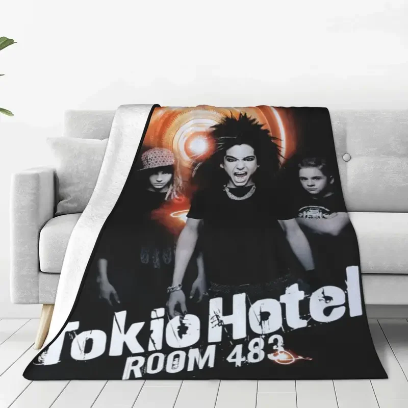 Group Music Blankets Flannel Spring/Autumn Rock Band Portable Warm Throw Blanket for Bedding Travel Bedding Throws