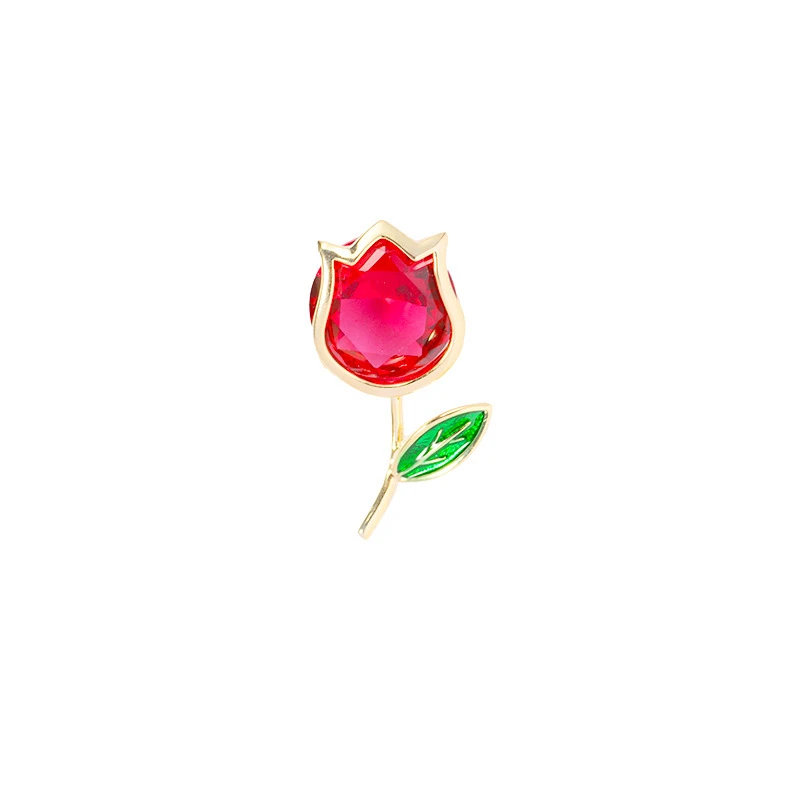 Delicate Tulip Anti-slip Lapel Pins Temperament Flower Brooch Fashion Simple Fixed Clothing Accessories Wholesale Women Gift