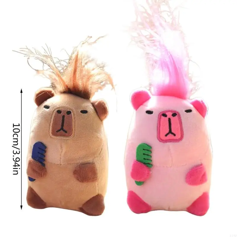 F19F Cosplay Capybara llaveros felpa mochilas colgante llavero dibujos animados bolso decoraciones accesorios mujer