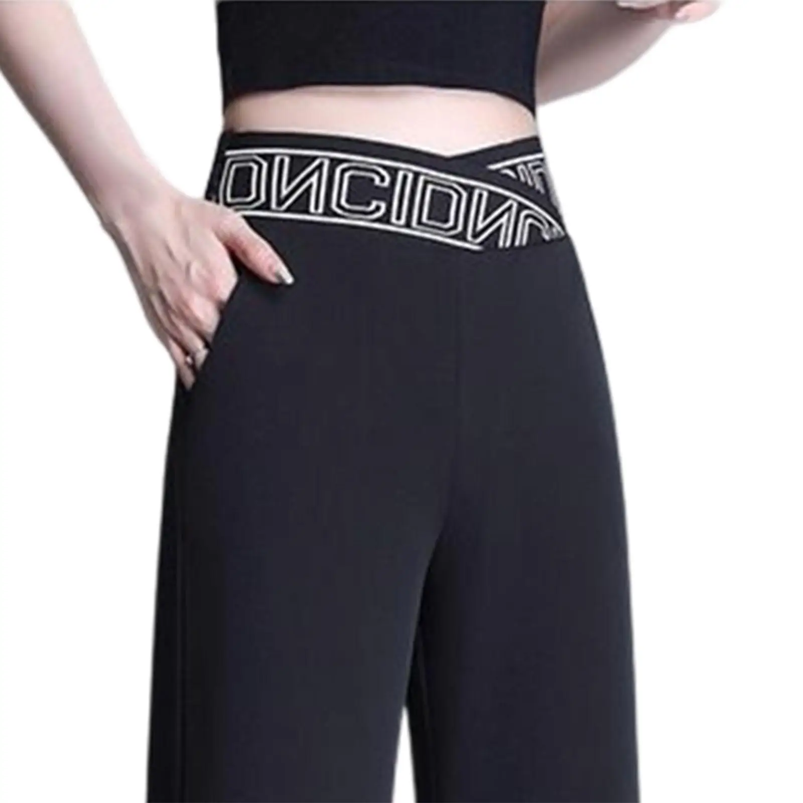 Women's Wide Leg Pants Straight Trousers Drape Work Pants Long Trousers