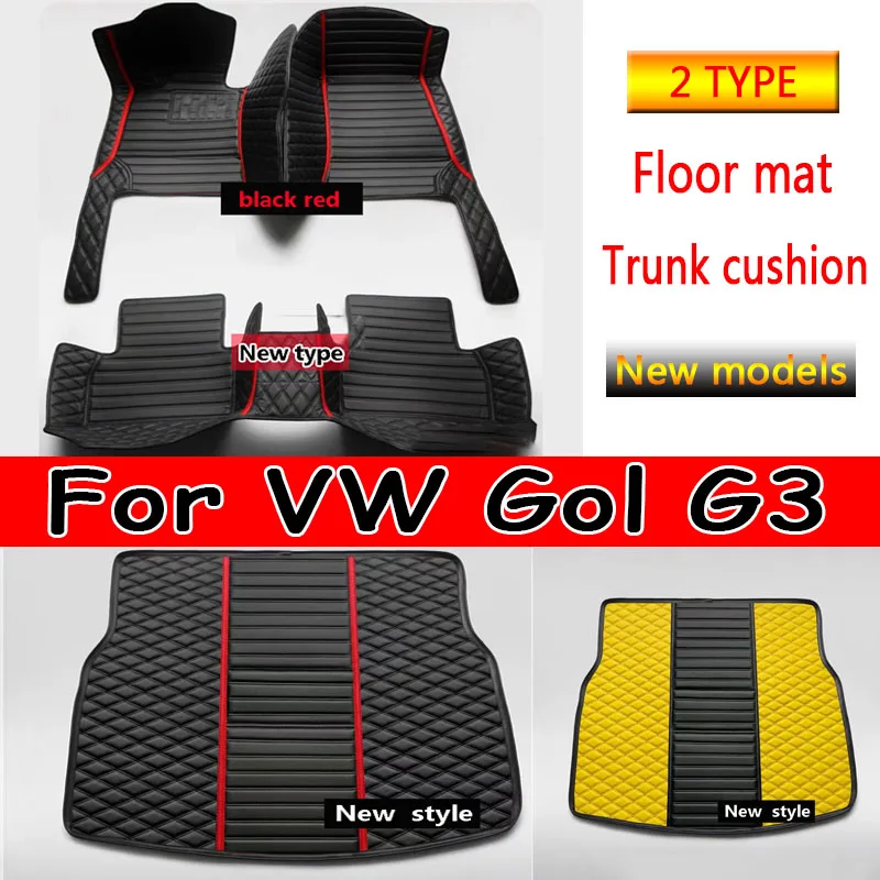 Car Floor Mat For VW Gol G3 2000 2001 2002 2003 2004 4 Doors Diamond Leather Luxury Woman Foot Pad Auto Carpet Accessory