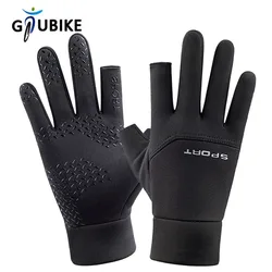 GTUBIKE Winter Fishing Gloves Women Men Universal Keep Warm Fishing Protection Anti-slip Gloves 2 Cut Fingers Outdoor Angling