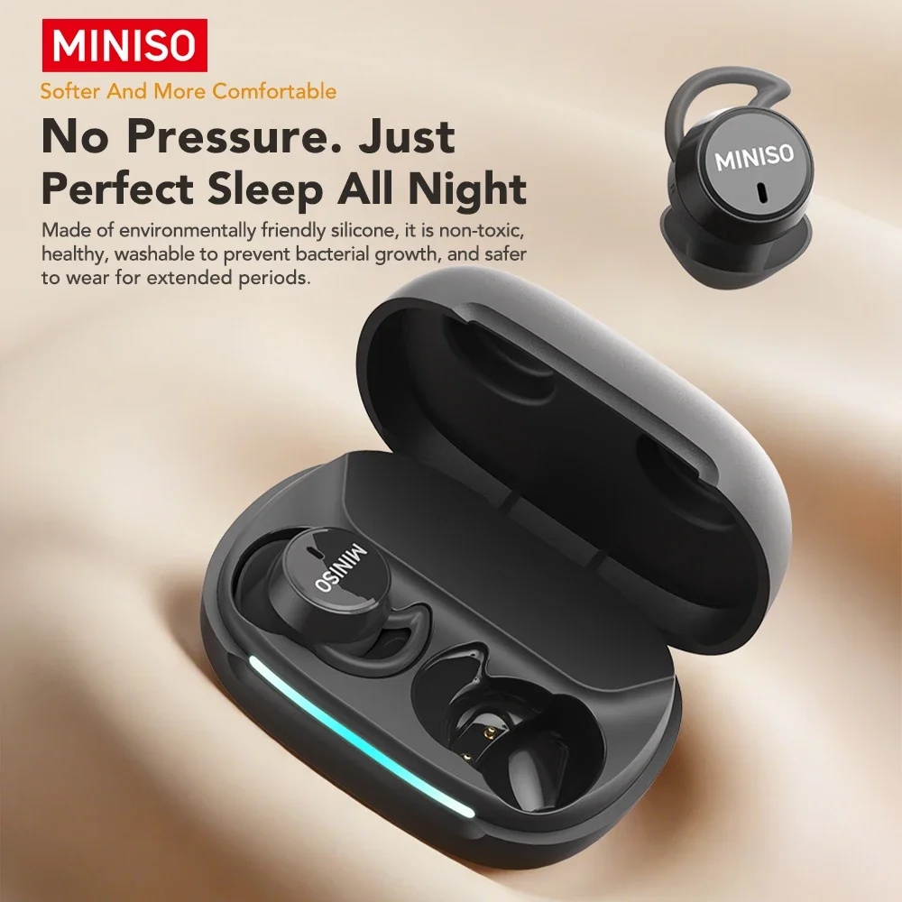 MINISO MS217 Wireless Sleeping Earbuds Side Sleeper Headphones Physical Noise Reduction Bluetooth Earphones For Snoring Commute