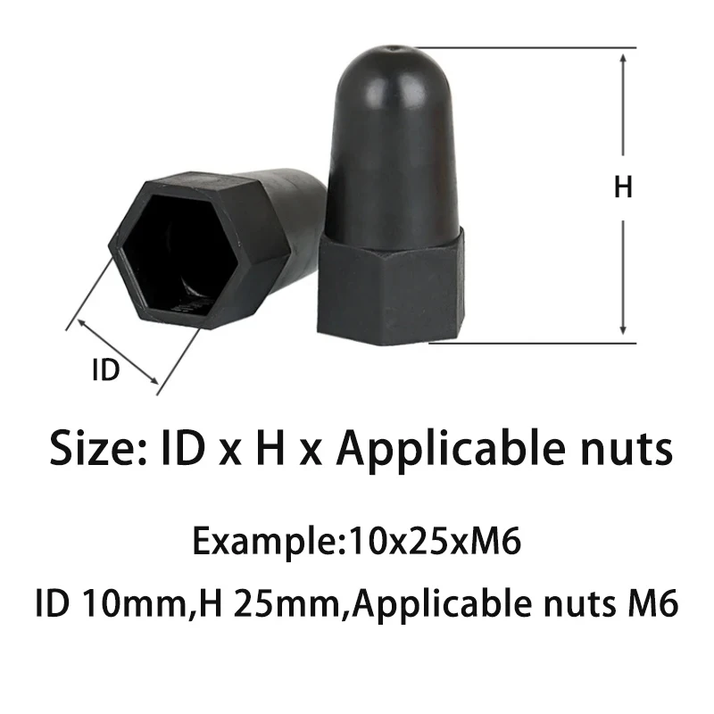 M6 M8 M10 M12 M14 M16 M18 M20 M22 M24 M27 M30 Plastic Nut Cover / Extended Height Dust-proof Cap for Thread Protection