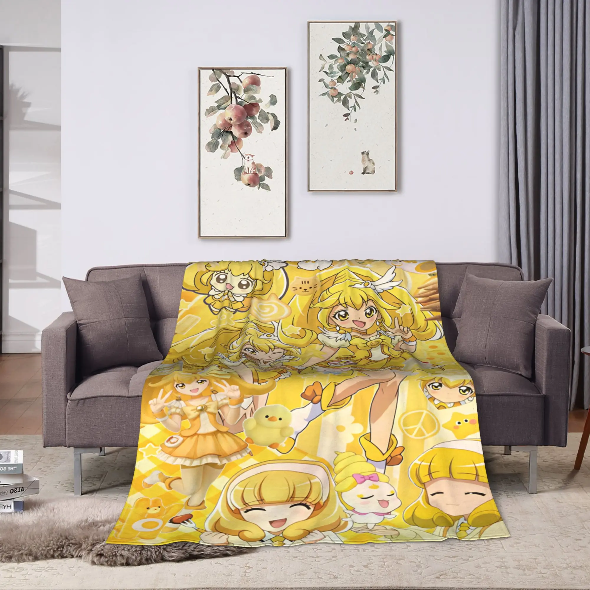 Pretty Cure  Blankets  Super Warm Novelty Plush Bedding Throws For Bedroom Travel Flannel Bedspread Bed Cover