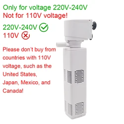 Aquarium Filter Pump Fish Tank Submersible Silent Air Oxygen Aerator Water Change Pump Aquarium Air Pump Wave Maker 220v