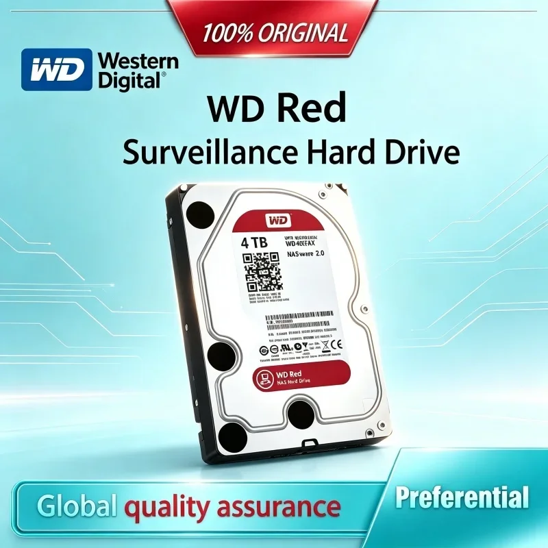 Western Digital WD Red 2TB 3TB 4TB 6TB 3.5" Internal Hard Drive 5400RPM SATA 6Gb/s 64MB Cache Red NAS Hard Disk Drive ForDesktop
