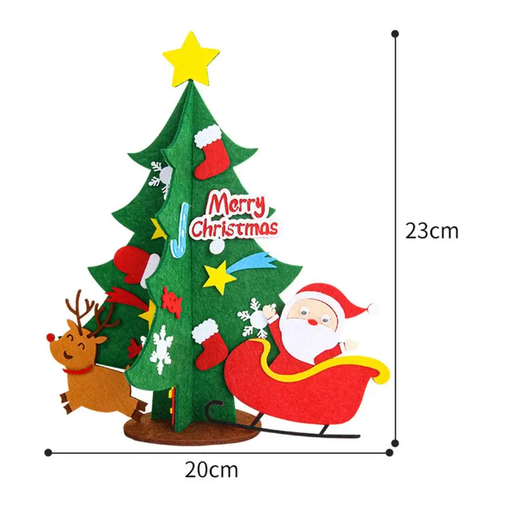 1 conjunto diy árvore de natal mão-montado auto-adesivo festivo não-desvanecimento decoração presente diy sentiu natal árvore material pacote crianças brinquedo