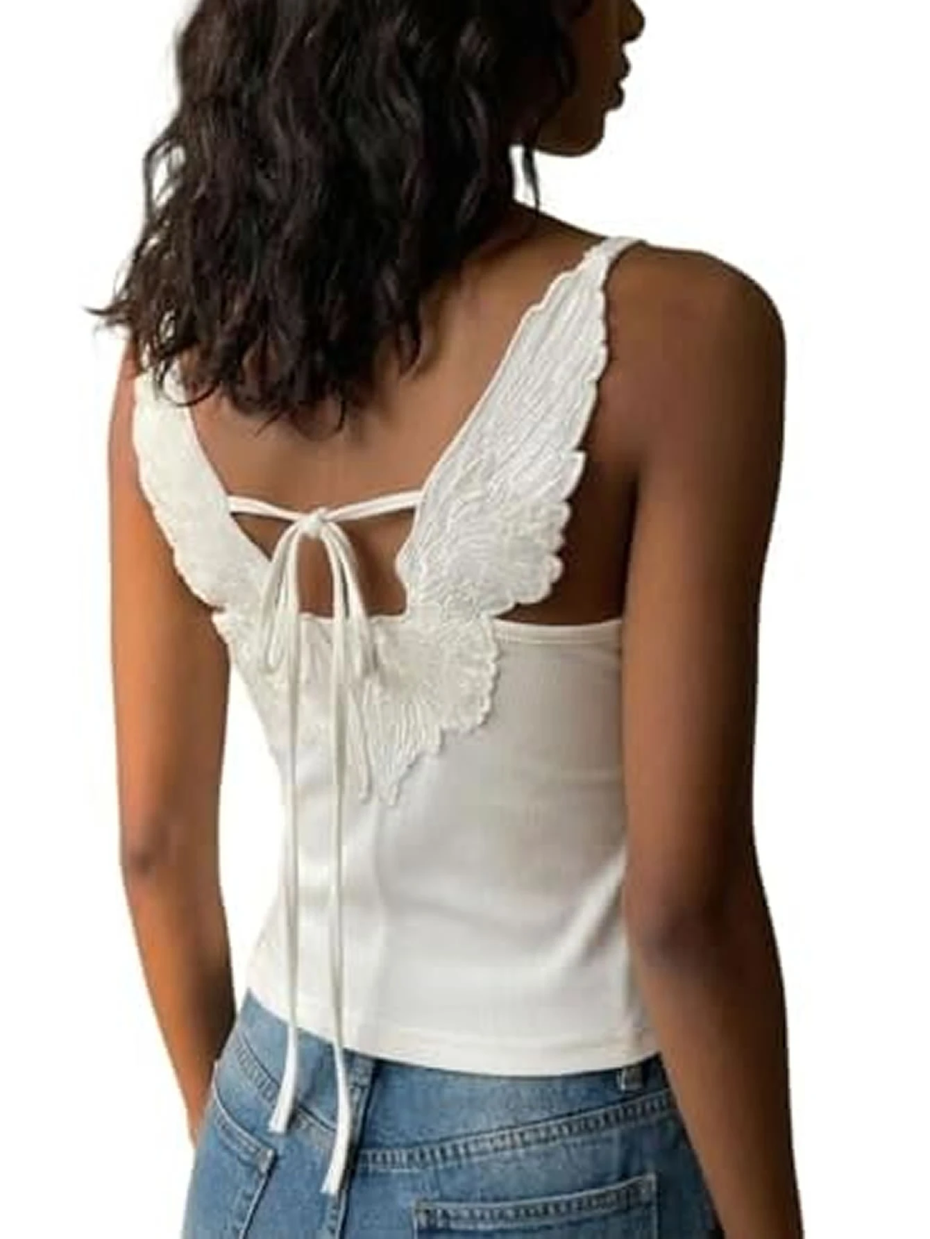Y2k Emo Women Summer Streetwear Sexy Acubi V-neck Stripes Tank Tops Lace Trim Sleeveless Camisole Goth Grunge 2000s Alt Clothes
