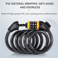 WEST BIKING Bike Cable Lock MTB Road Bike Anti-theft Safety Password Bicycle Locks for Scooter Motorcycle Bike Accessories