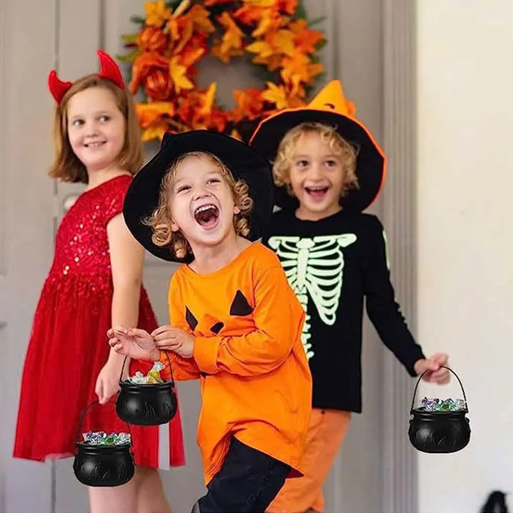 

1 set 1 Set Treat Bucket Small Iron Trick-Or-Treat Bucket Witch Pot Rack Unique Spooky Party Decorations Easy Assemble