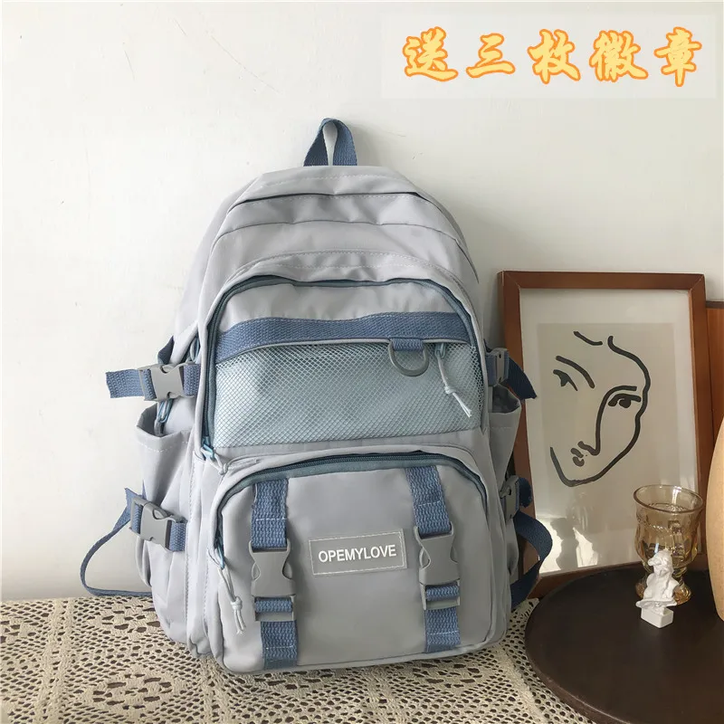 Korean Ins Good-looking Junior High School Student Schoolbag Large-Capacity Backpack College Students\' Backpack