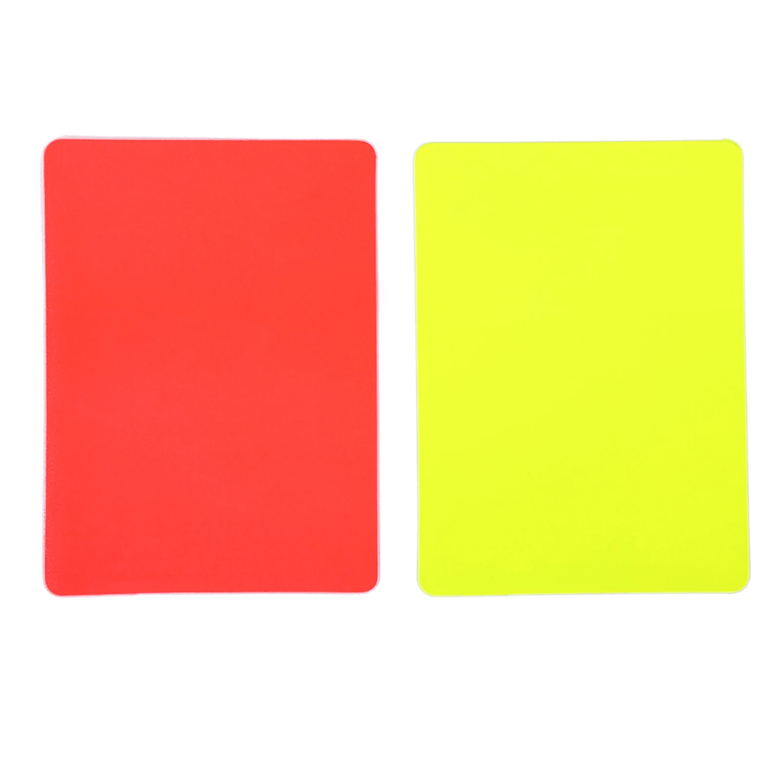 Tarjetas rojas y verdes fluorescentes del árbitro de las competiciones del juego de fútbol del partido de fútbol del PVC