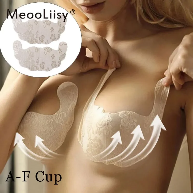 

MeooLiisy U-shaped Anti-sagging Ultra-thin Chest Stickers Sexy Lace Breathable Disposable Breast Bra Invisible Udnerwear