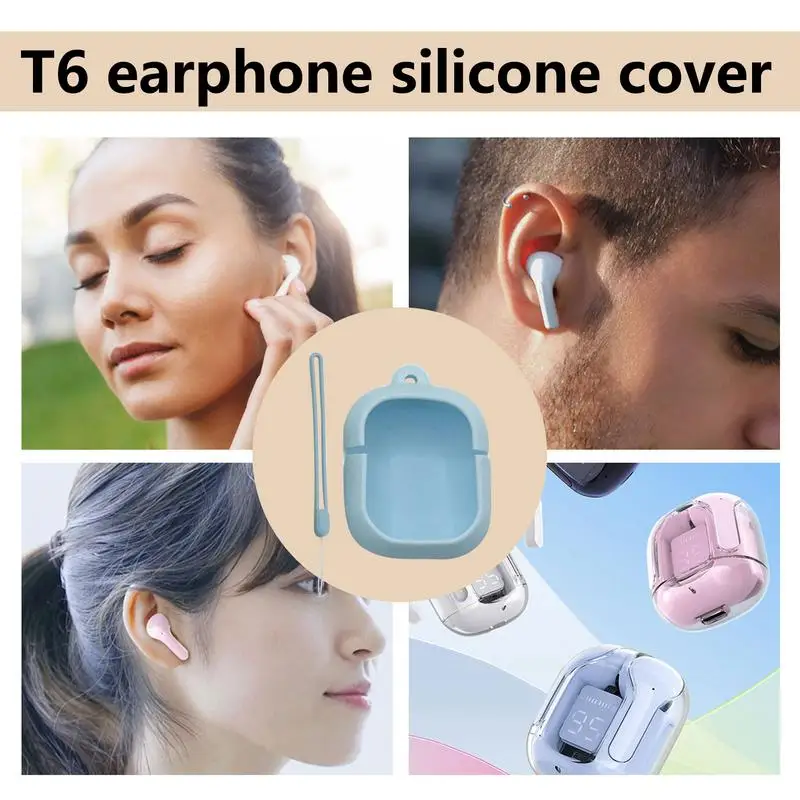 Earbuds Silicon Case Silicone Case with Lanyard for Wireless Earbuds Earbuds Organization Protection Cases for School Travelling